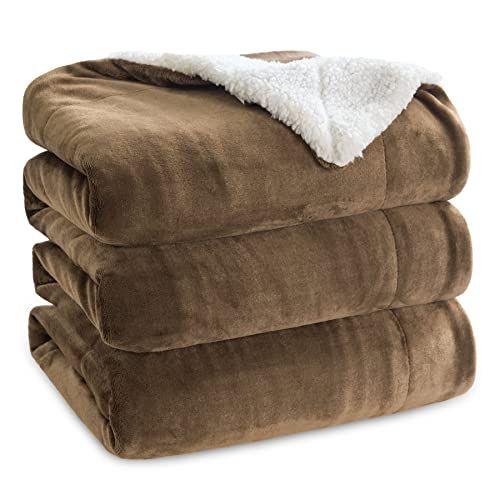 Imagem de Cobertor Bedsure Sherpa Fleece King Size para cama - Camel Grosso Fuzzy Quente Macio Cobertores Grandes King Size, 108 x 90 polegadas