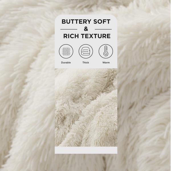 Imagem de Cobertor Bedsure Soft Cream Twin Size - Para Cama, Sofá e Sofá-cama