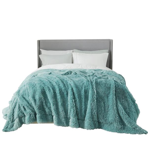 Imagem de Cobertor Bedsure Soft Green King Size Fluffy Fuzzy para o inverno