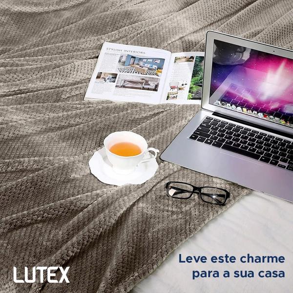 Imagem de Cobertor Casal Corttex Lugano 100% Microfibra - Manta Grossa Textura Toque Macio Fofinho 1,80 x 2,20