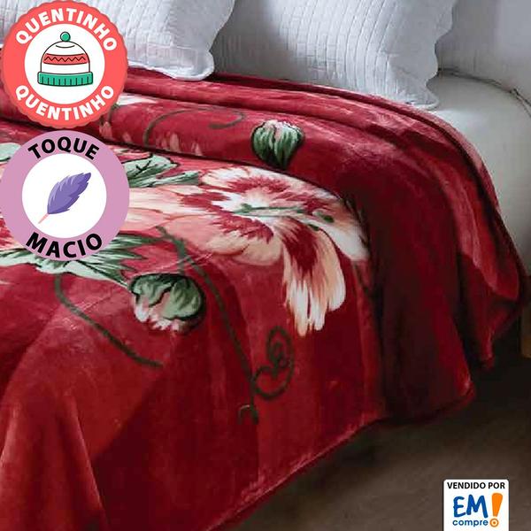 Imagem de Cobertor Casal Dupla Face 1,80m x 2,20m Dyuri Jolitex -Emcompre