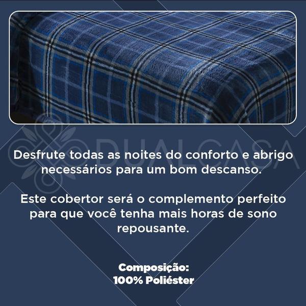 Imagem de Cobertor Casal Jolitex Macio Dyuri 180X220Cm - Tartan