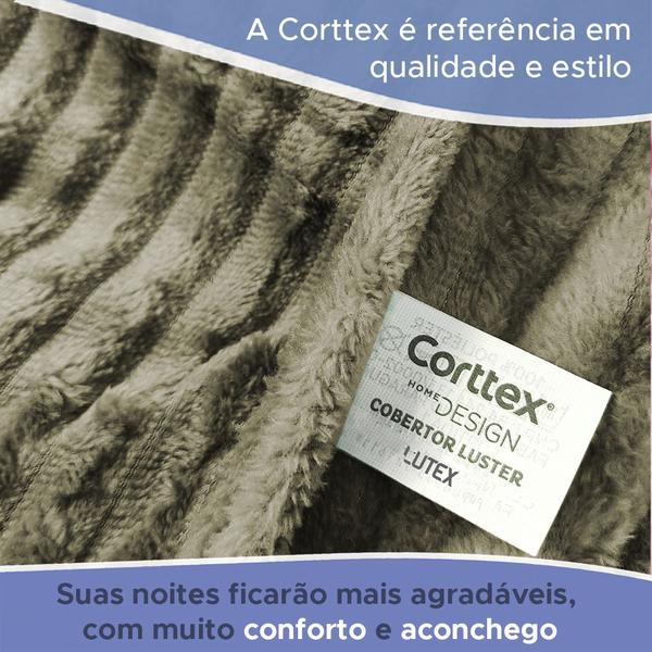 Imagem de Cobertor Casal Luster Corttex 100% Microfibra - Manta Listrado Toque Macio Fofinho - 1,80 x 2,20