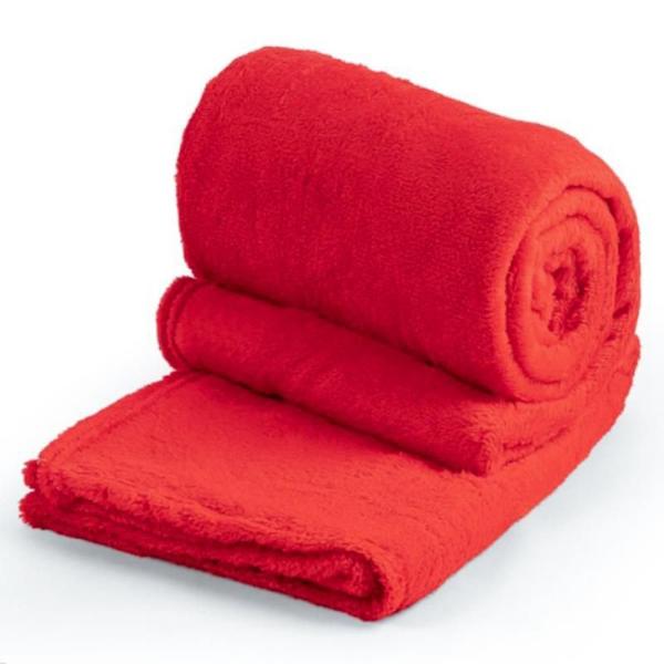 Imagem de Cobertor Casal Padrão Soft Liso 1 Peça Vermelho