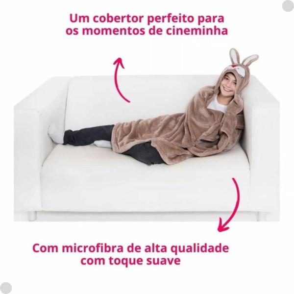 Imagem de Cobertor Coelhinho  Infantil Soft Com Toca 3304 - Loani