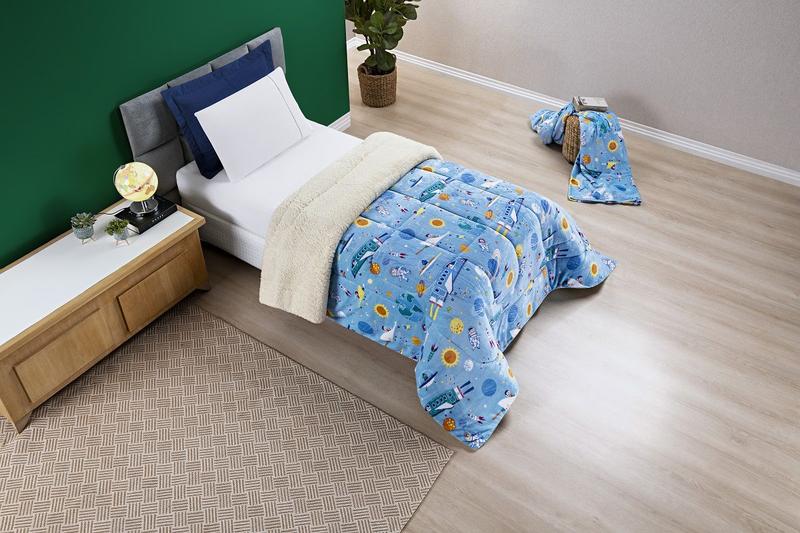 Imagem de Cobertor Com Manta Edredom P/Cama de Solteiro Kids Estampado