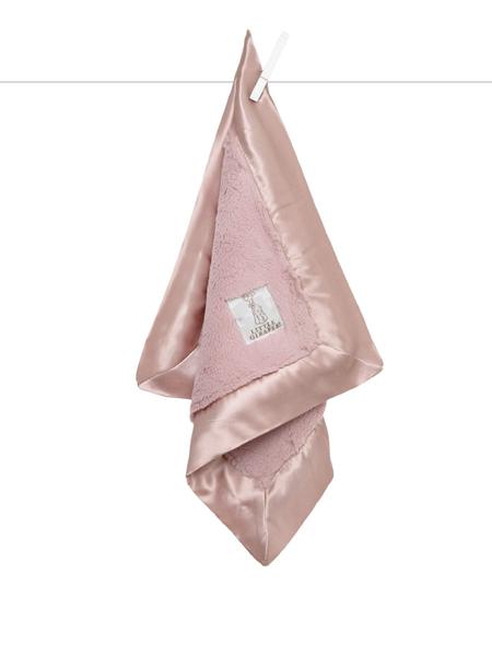 Imagem de Cobertor de bebê Little Giraffe Luxe Soft com acabamento em cetim rosa