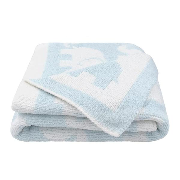 Imagem de Cobertor de bebê Living Textiles Chenille Blue Elephant 75x100cm