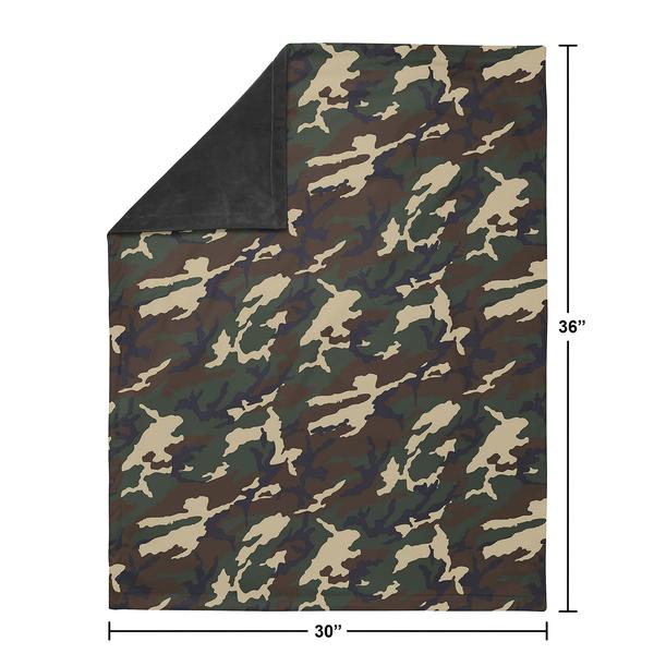 Imagem de Cobertor de Bebê Sweet Jojo Designs Woodland Camo Bege e Verde