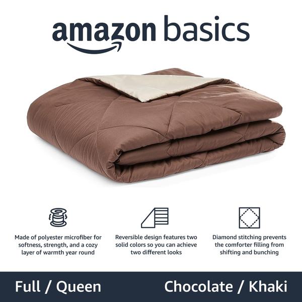 Imagem de Cobertor de cama com edredom Amazon Basics reversível Full/Queen