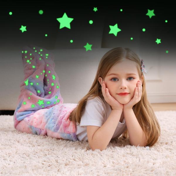 Imagem de Cobertor de cauda de sereia Softan Kids Glow in The Dark 17x39