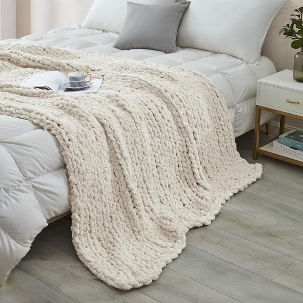 Imagem de Cobertor de malha robusto Throw SUNYRISY Luxury Soft Cozy Chenille