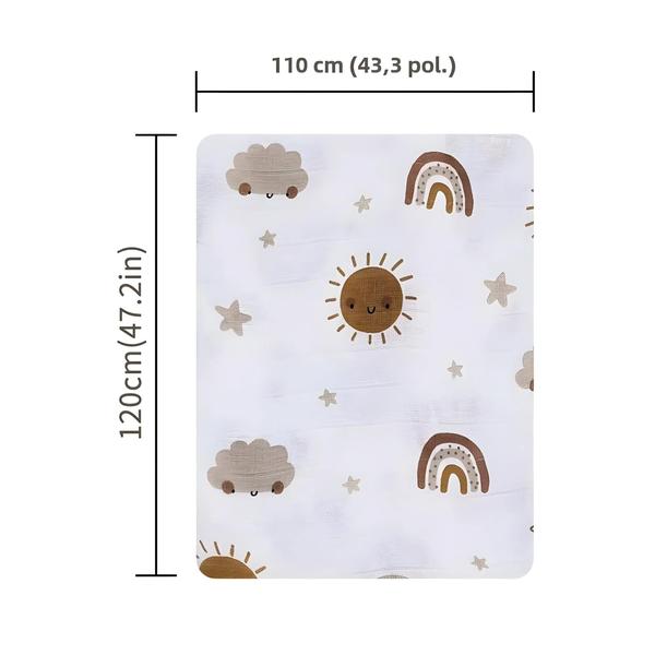 Imagem de Cobertor de Musselina para Bebê 120x110cm - Algodão de Bambu Macio