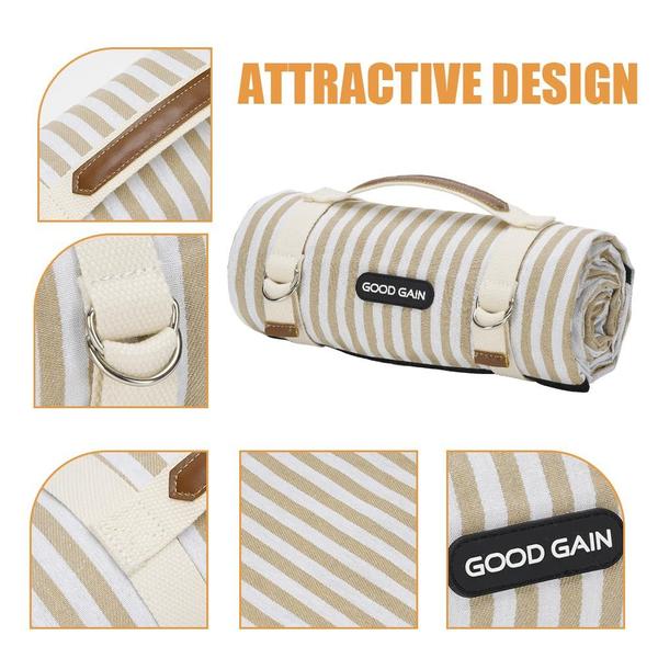 Cobertor de piquenique G GOOD GAIN impermeável extra grande amarelo areia Imagem de Cobertor de piquenique G GOOD GAIN impermeável extra grande amarelo areia