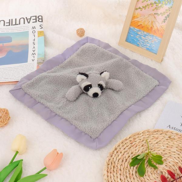 Imagem de Cobertor de segurança para animais de pelúcia Apricot Lamb Raccoon 33cm