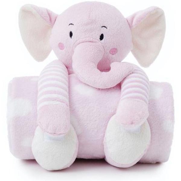 Imagem de Cobertor E Bichinho De Pelúcia - Elefante Rosa - Loani