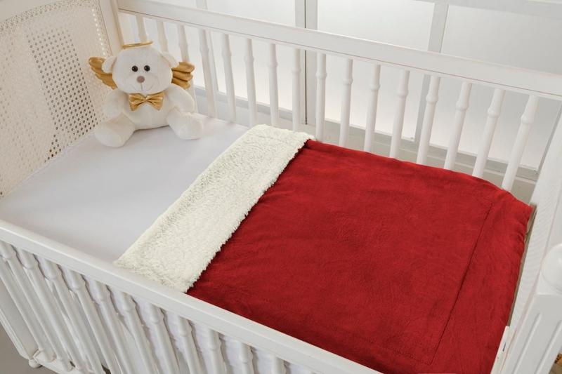 Imagem de Cobertor E Saida De Maternidade Vermelho Unisex Berço Bebe