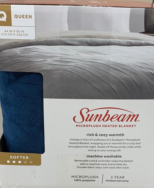 Cobertor elétrico aquecido Sunbeam Microplush Queen Legion Blue Imagem de Cobertor elétrico aquecido Sunbeam Microplush Queen Legion Blue
