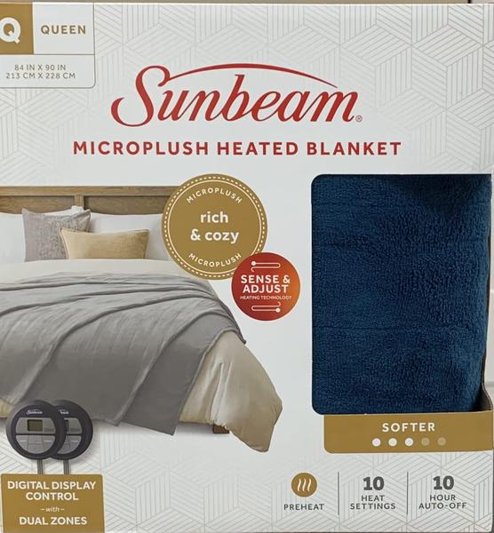 Cobertor elétrico aquecido Sunbeam Microplush Queen Legion Blue Imagem de Cobertor elétrico aquecido Sunbeam Microplush Queen Legion Blue