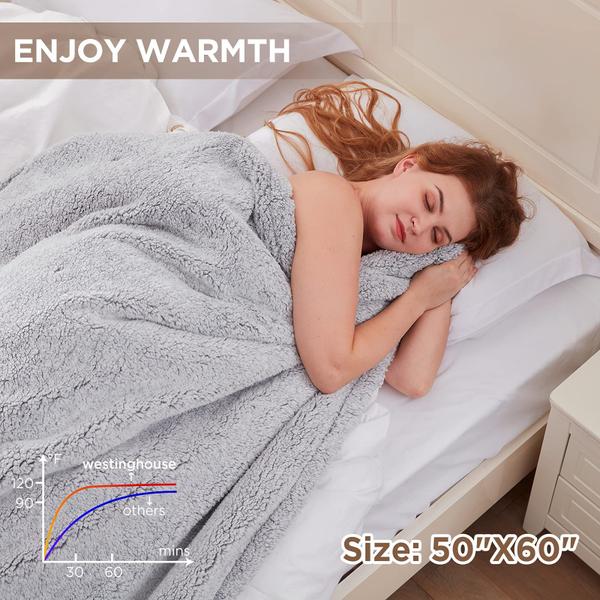 Imagem de Cobertor elétrico Westinghouse Throw Size Soft Plush Sherpa