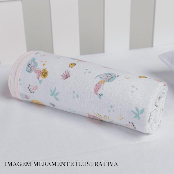 Imagem de Cobertor Estampado Sereia 1,10M 90 Cm - Papi Mami