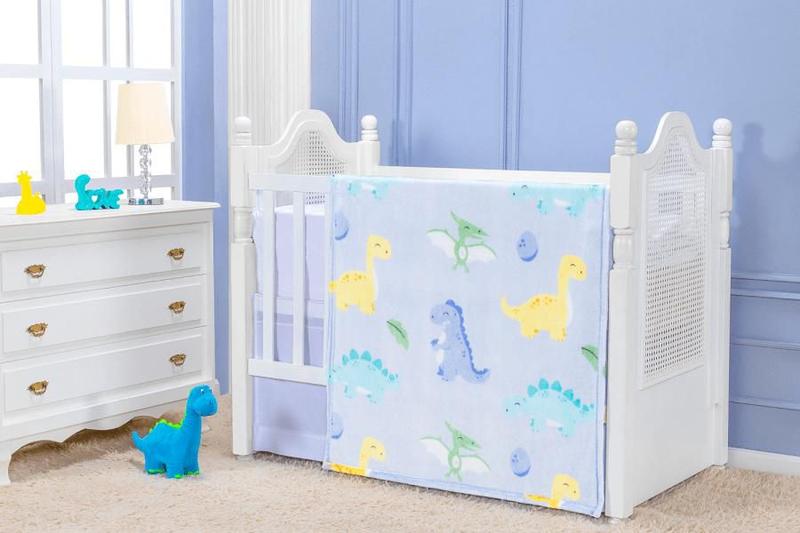 Imagem de COBERTOR ETRURIA BABY FLANNEL BABY DINO AZUL 0,90CM x 1,10M