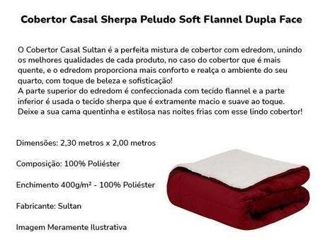 Imagem de Cobertor flannel liso/sherpa 2,00x2,30m sultan