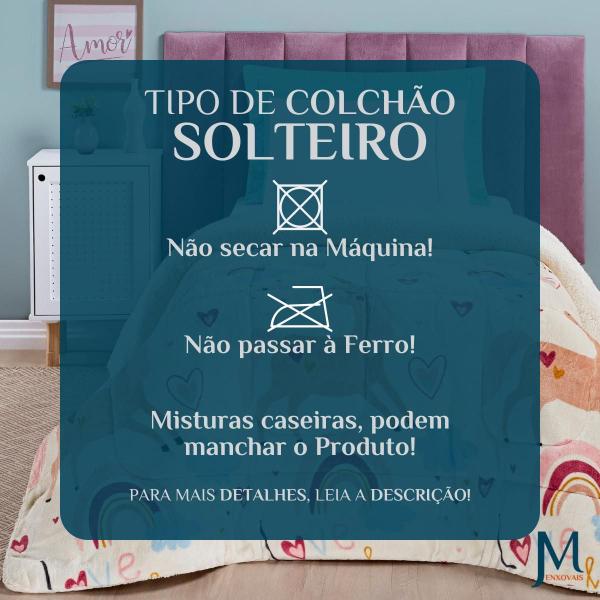 Imagem de Cobertor Grosso Solteiro Estampado Mundo Kids Dupla Face