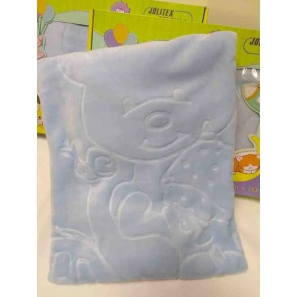 Imagem de Cobertor Infantil 80x110m Texture Azul Jolitex My Sweet Bear