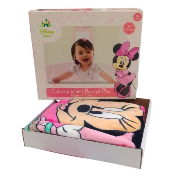 Imagem de Cobertor Infantil Disney Baby Minnie Jolitex Rosa 90x110cm