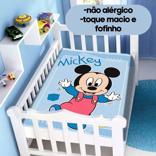 Imagem de Cobertor Infantil Para Bebê Mickey Passinhos Disney Jolitex