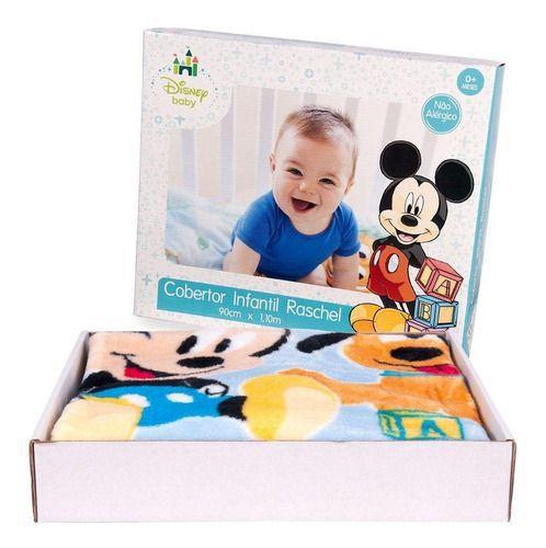 Imagem de Cobertor Infantil Raschel Disney Bebê Jolitex Mickey E Pluto