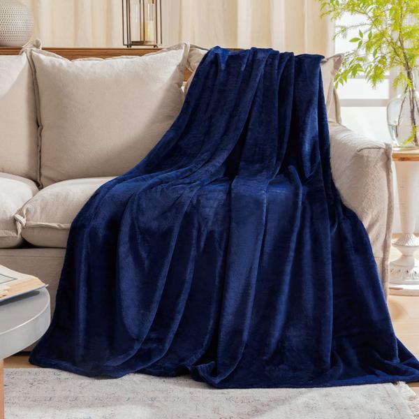 Imagem de Cobertor JIAHANNHA Fleece Plush azul marinho 127x152cm