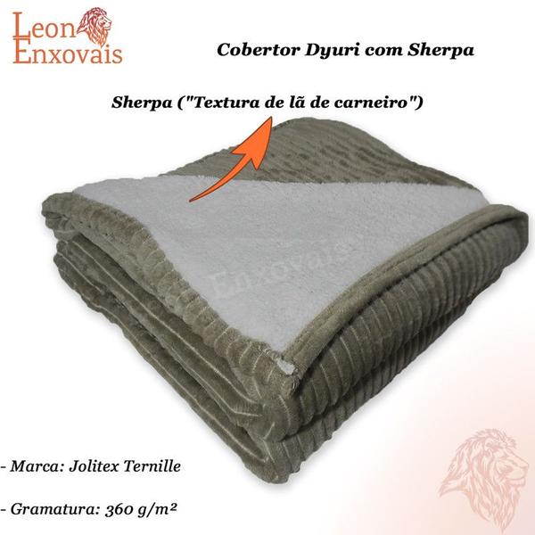 Imagem de Cobertor Jolitex com Sherpa Dyuri Casal 2,2x1,8m 2 Corpos