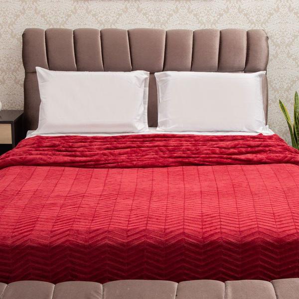 Cobertor King com Toque Macio Home Design Alaska Vermelho - Corttex Imagem de Cobertor King com Toque Macio Home Design Alaska Vermelho