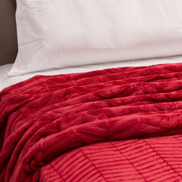 Cobertor King com Toque Macio Home Design Alaska Vermelho - Corttex Imagem de Cobertor King com Toque Macio Home Design Alaska Vermelho