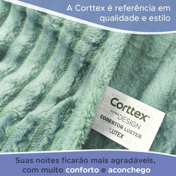 Imagem de Cobertor King Luster Corttex 100% Microfibra - Manta Casal Listrado Toque Macio Fofinho 2,20 x 2,40