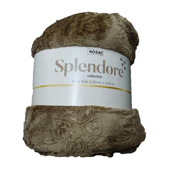 Cobertor King Rozac Splendore Marrom Claro Floral - Rozac Com I De Prod Txt Ltda Imagem de Cobertor King Rozac Splendore Marrom Claro Floral