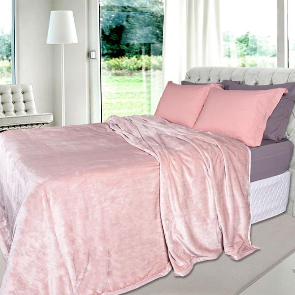 Imagem de Cobertor King Size Europa Toque de Luxo 240 x 250cm - Rosa Malva