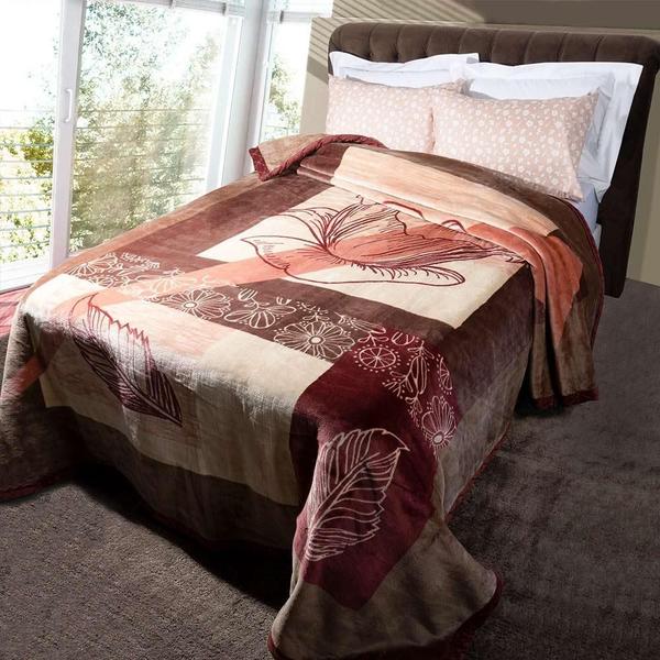 Cobertor King Size Raschel Plus Zarzuela Tabaco 220X240Cm - Jolitex Imagem de Cobertor King Size Raschel Plus Zarzuela Tabaco 220X240Cm
