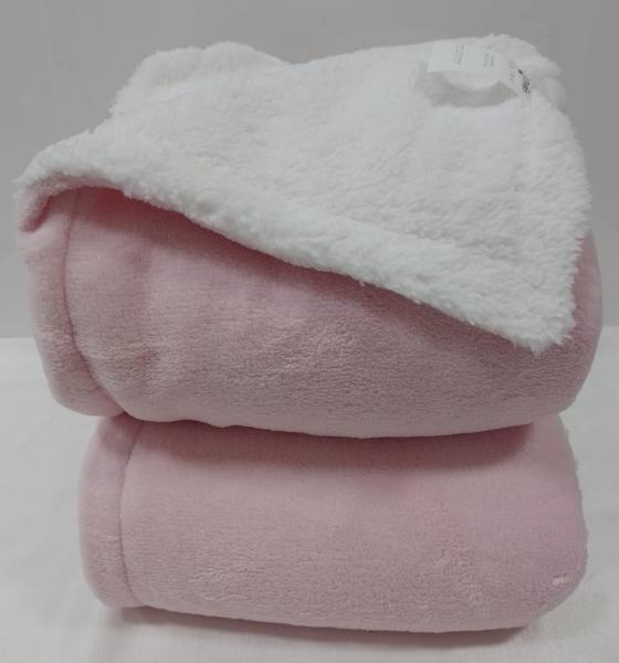 Imagem de Cobertor Luxo Bebê Menina Dupla Face Sherpa / Fleece Inverno