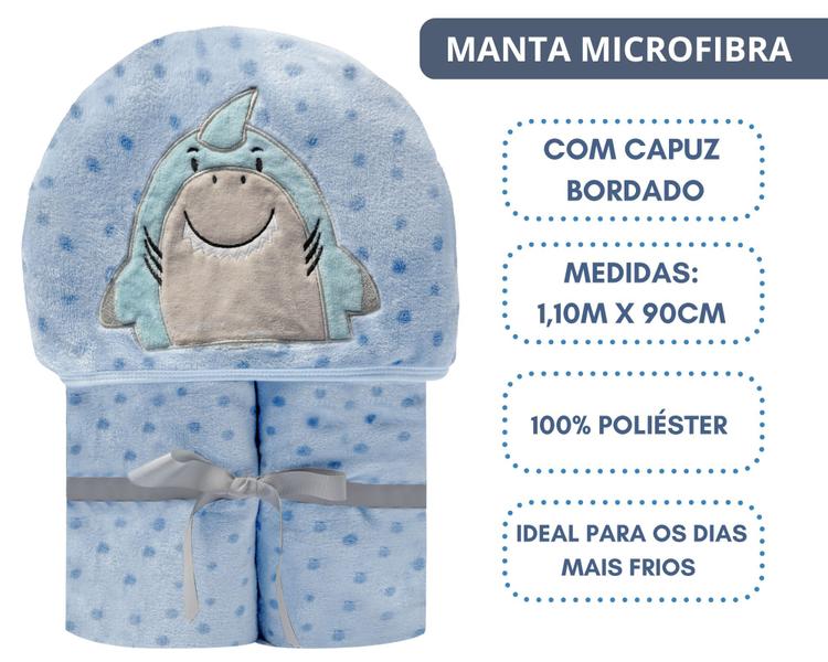 Imagem de Cobertor/manta bebê c/ capuz bordado bichinhos-papi