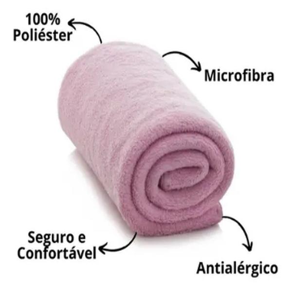 Imagem de Cobertor Manta de Bebe Microfibra Soft Antialérgico Rosa/Azul