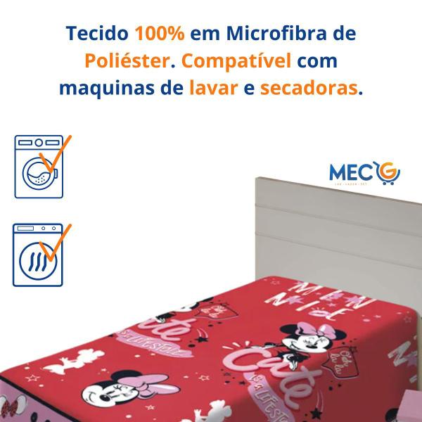 Imagem de Cobertor Manta Disney Minnie Infantil Cama Solteiro Macio Quentinho Microfibra Hipoalérgico Criança 