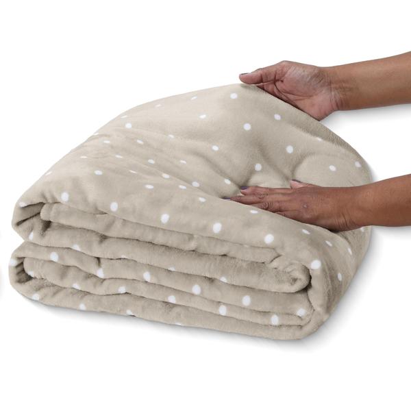 Imagem de Cobertor Manta King Size Poá Bolinha Fleece 2,40 x 2,60 Coberta Microfibra Macia com Toque Aveludado Premium