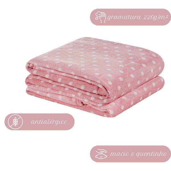 Cobertor Manta Microfibra Casal Queen Petit Poa 2,20m X 2,40m Soft Veludo - Bia Enxovais Imagem de Cobertor Manta Microfibra Casal Queen Petit Poa 2,20m X 2,40m Soft Veludo