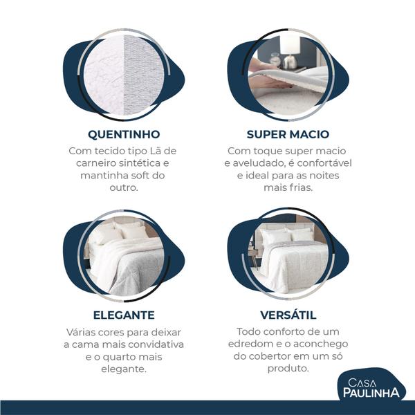 Cobertor Manta Sherpa Casal Padrão Dupla Face 100% Poliéster - Casa Paulinha Imagem de Cobertor Manta Sherpa Casal Padrão Dupla Face 100% Poliéster