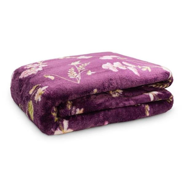 Cobertor maxy plush floral casal 180x220 camesa Imagem de Cobertor maxy plush floral casal 180x220 camesa