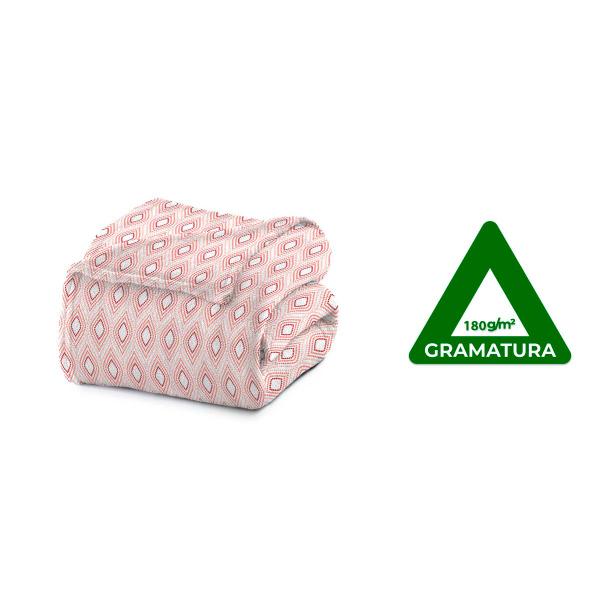 Imagem de Cobertor Microfibra Estampado Casal 180x220 Rosa Grego