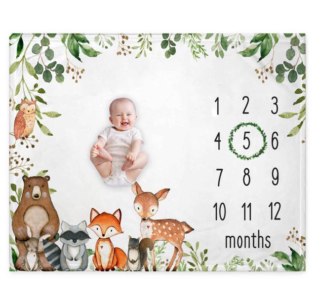 Imagem de Cobertor Milestone mensal RICEFINE Woodland Baby 50x40cm